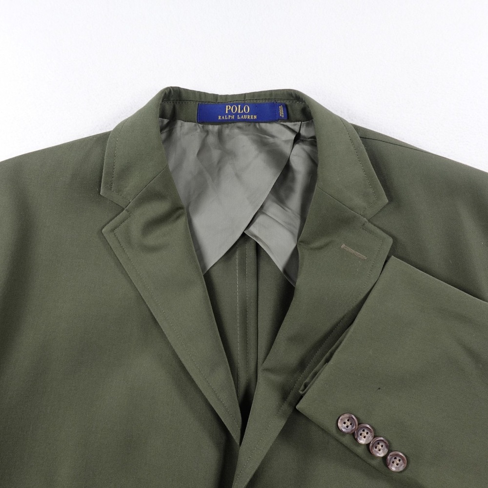 Polo Ralph Lauren Jacket Mens 46L Army Green Deconstructed Blazer Sport Coat